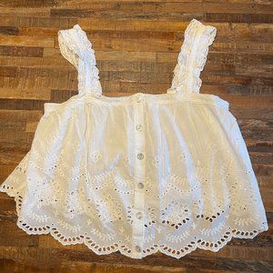 RIVER ISLAND l White Eyelet Button Up Camisole l EUR36 US6